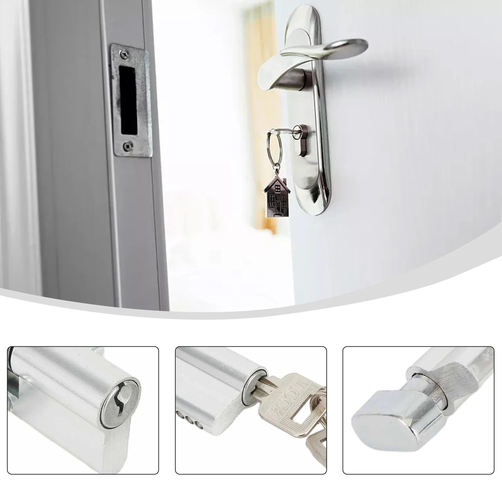 Accessories Lock Cylinder Cylinder Euro Against Theft Aluminum Anti Pick Multi-way Lock Silver Thumb Turn Brand New