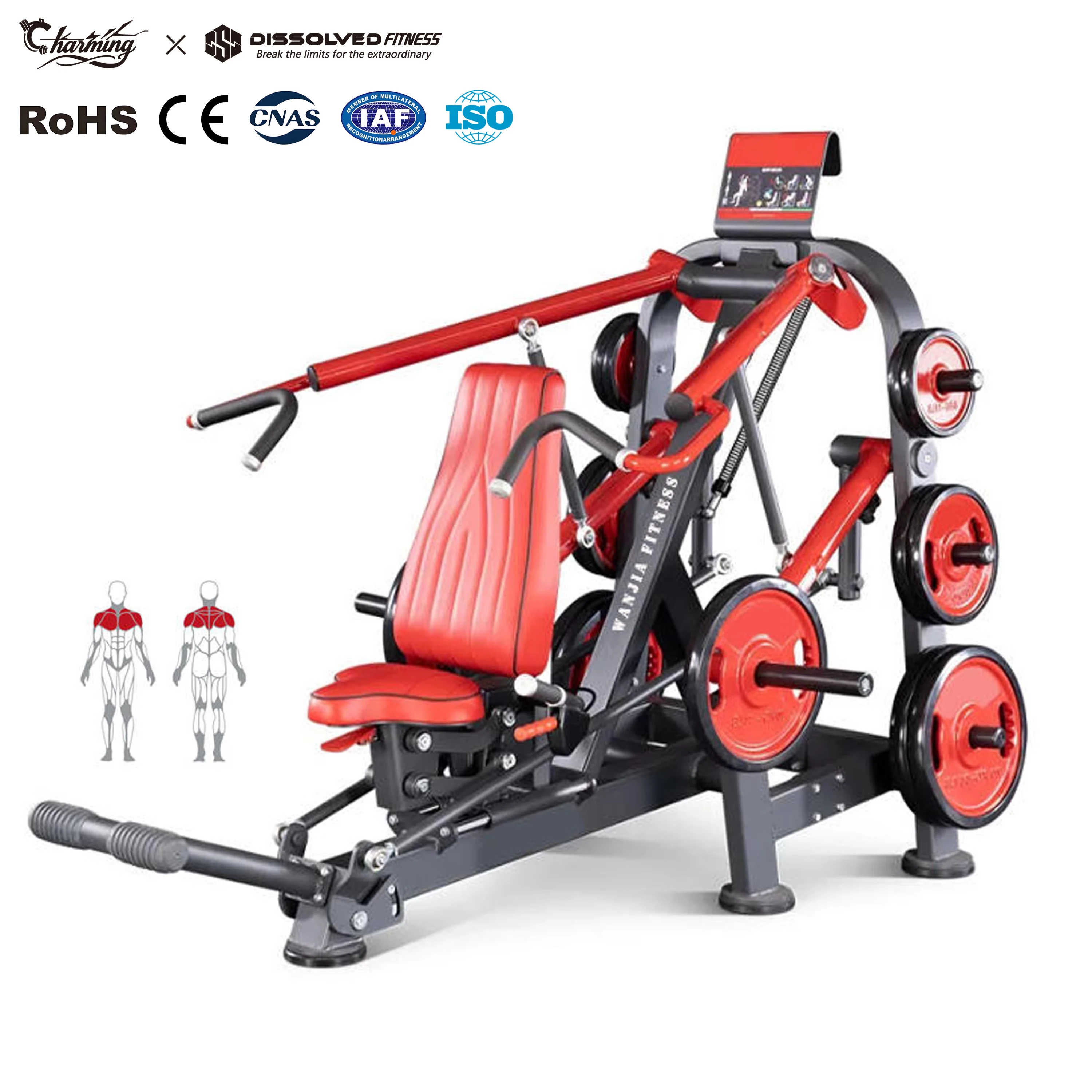 

Heavy Duty Commercial Premium French Press Plate Loaded Gym Machine for Triceps Shoulder Workouts Strength Chest Legs Back