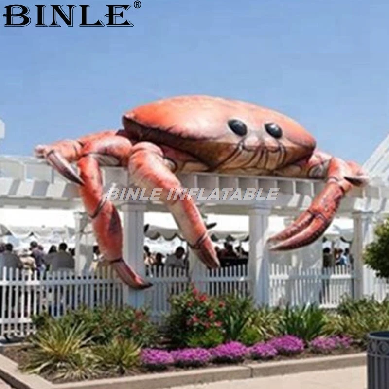 Hot koop dakdecoratie gigantische opblaasbare krab opblaasbaar zeediermodel voor reclame