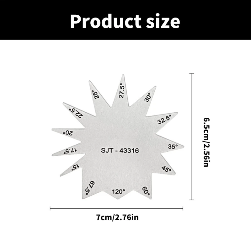 Clear Scale Angles Gauge for Carpenter Engineer Woodworking Measurement Gauge 15-120 Degree Measuring Tool Angles Gauge