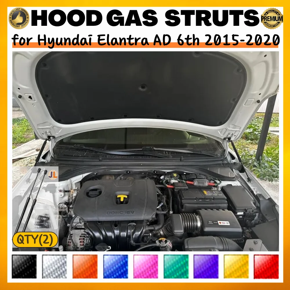 

Qty(2) Hood Struts for Hyundai Elantra/Avante AD 6th 2015-2020 Front Bonnet Modify Gas Spring Shock Absorber Lift Support Damper
