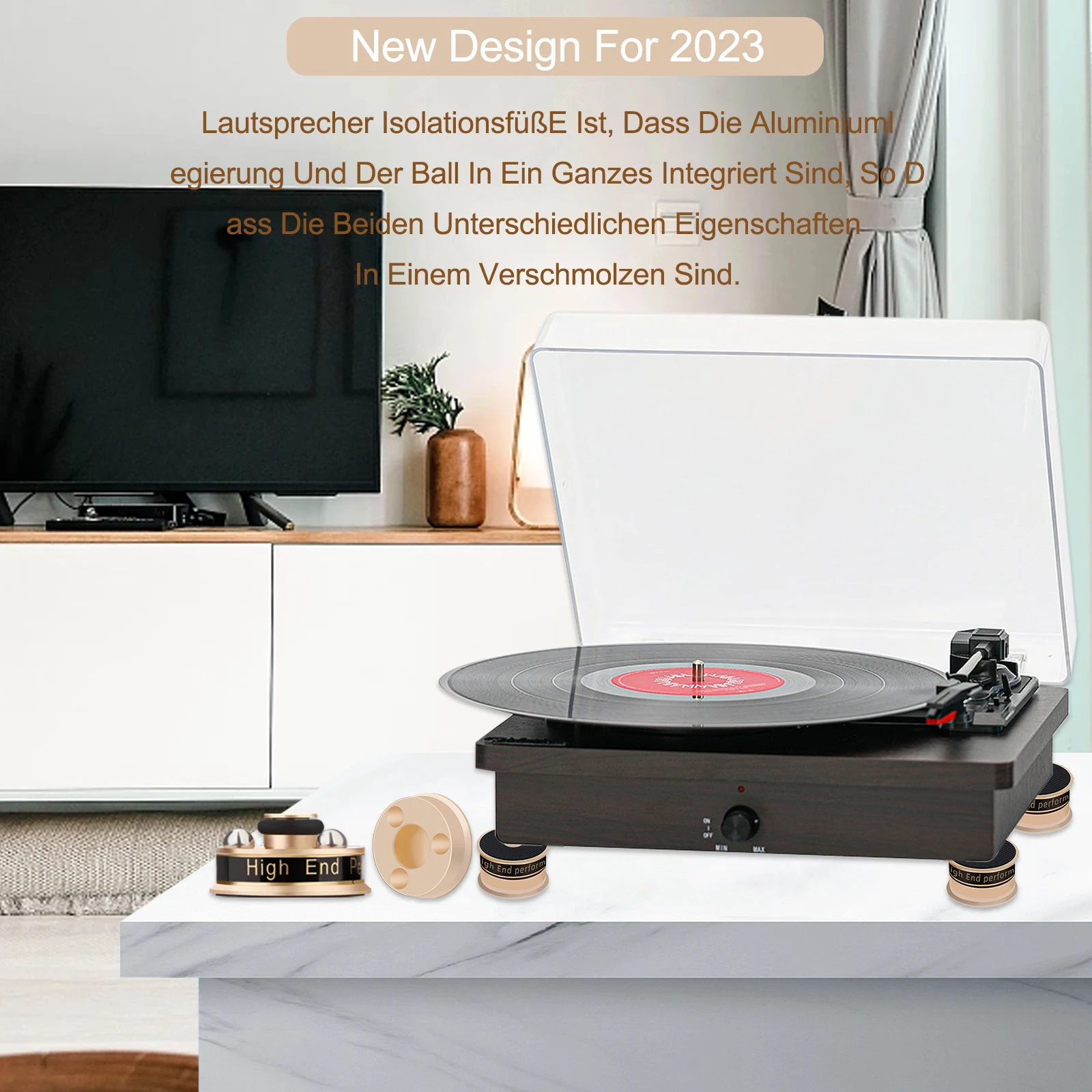 ขาตั้งลำโพงไฮไฟ 4 ชิ้น ทำจากเหล็กกล้า ป้องกันการสั่นสะเทือน รองรับน้ำหนักได้ถึง 200 กก.