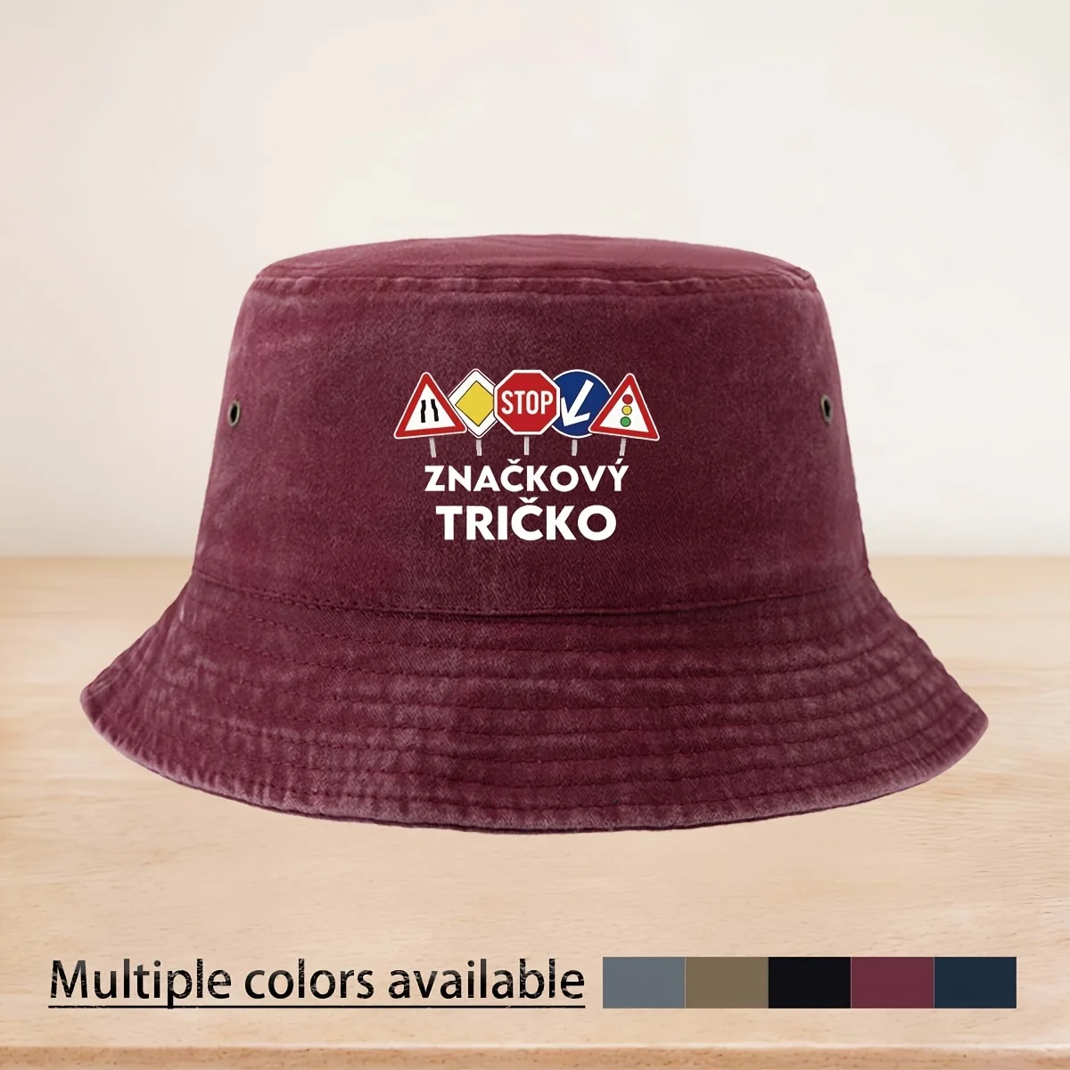 A Bucket Hat with a Traffic Sign 
