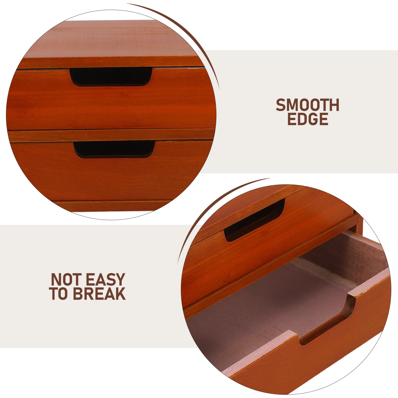 خزانة تخزين خشبية لسطح المكتب، منظم بدرجين للمنزل والمكتب والحرف اليدوية، وحدة تخزين لدرج المكتب بتصميم ريفي عتيق #4