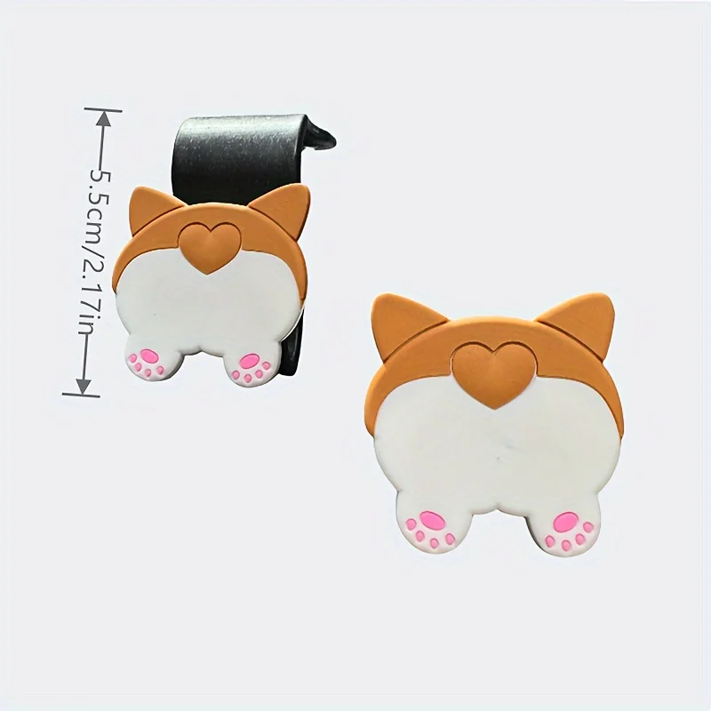 2pcs Cartoon dog knot car seat headrest hook hanger general purpose vehicle car storage bag bag purse coat car cutestuffornament