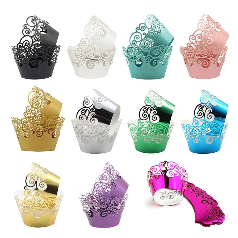 12pcs/lot Little Vine Lace Liner Cupcake Wrappers Artistic Cake Paper Cups DIY Baking Cup Wedding Party Supplies