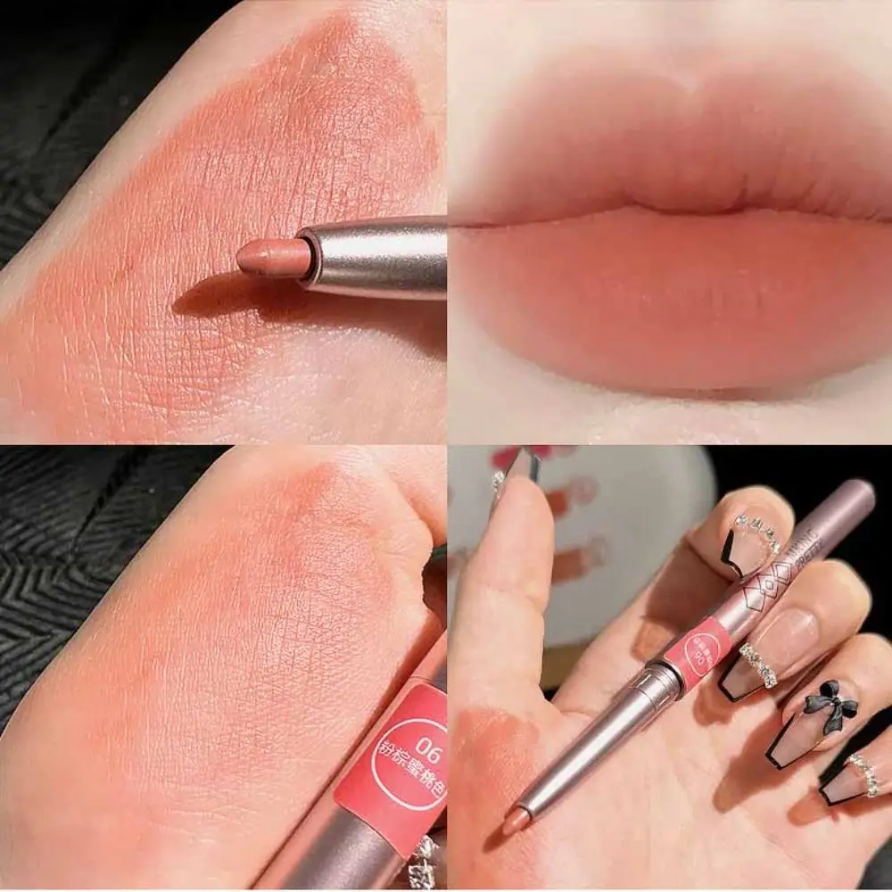 Lips Makeup Nude Lip Liner Pen Matte Waterproof Lipstick Pen Lasting Non-stick Cup Lipliner Pencil Women