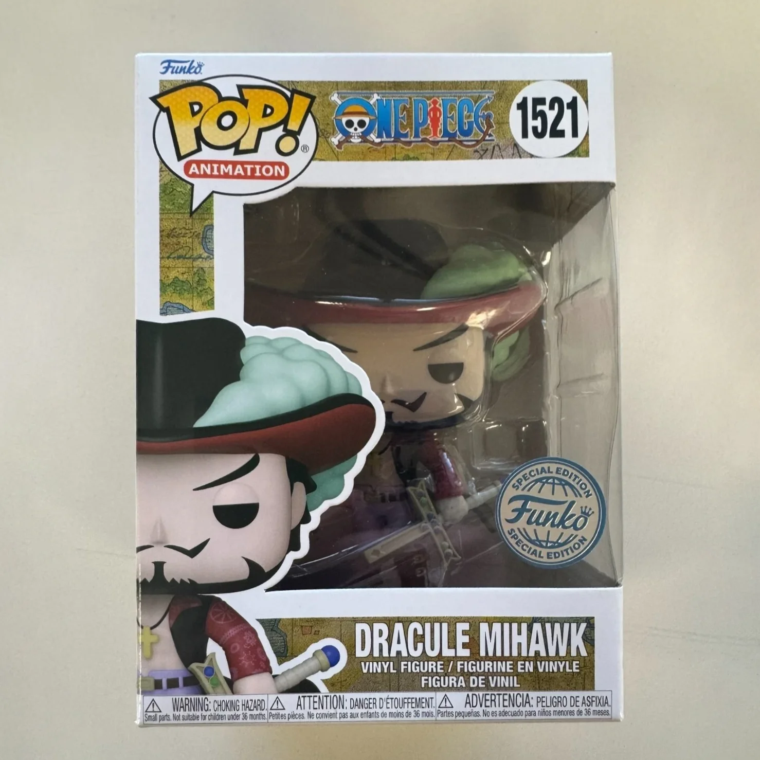 

One Piece Anime Figure Dracule Mihawk #1521 Funko Pop Vinyl Figure Collectible Decoration Limited Edition Figurine Toy Gift