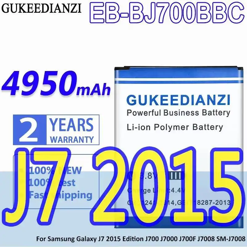 

EB-BJ700BBC Стабильный аккумулятор для мобильного телефона 4950 мАч для Samsung Galaxy J7 2015 Edition J700 J7000 J700F J7008 SM-J7008