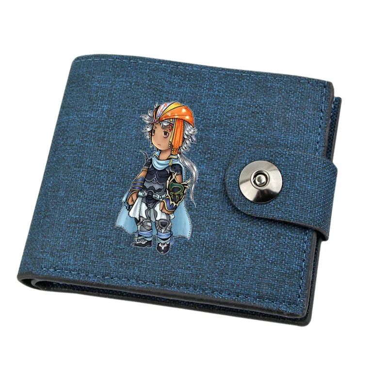 Boy Gril Coin Purse Anime Final  Fantasy Cartoon Wallet Canvas Teenager Casual Cash Holder Bi-Fold Buckle Short Wallet