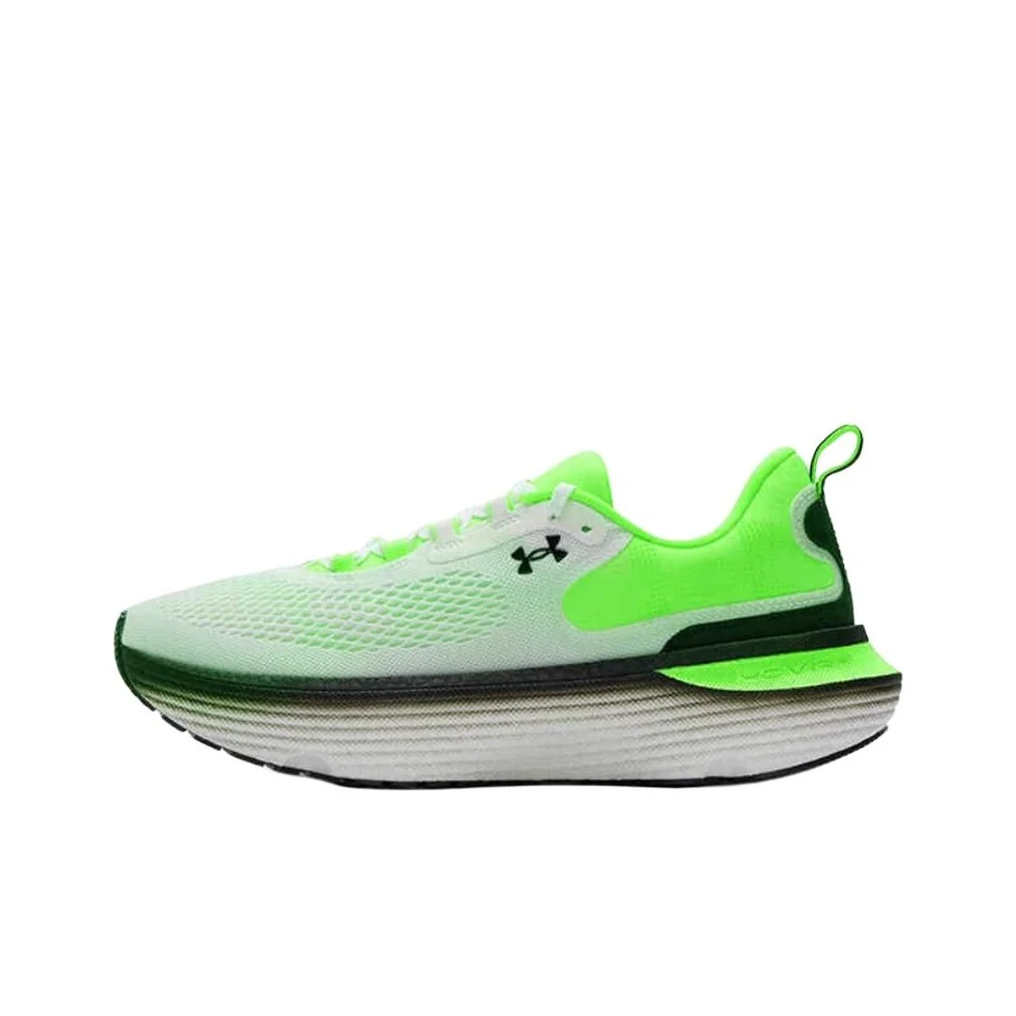 Under Armour Infinite Elite 2 Breathable Coverage Rebound Low top Long Distance Running Shoes Men's White Green 3028169-101