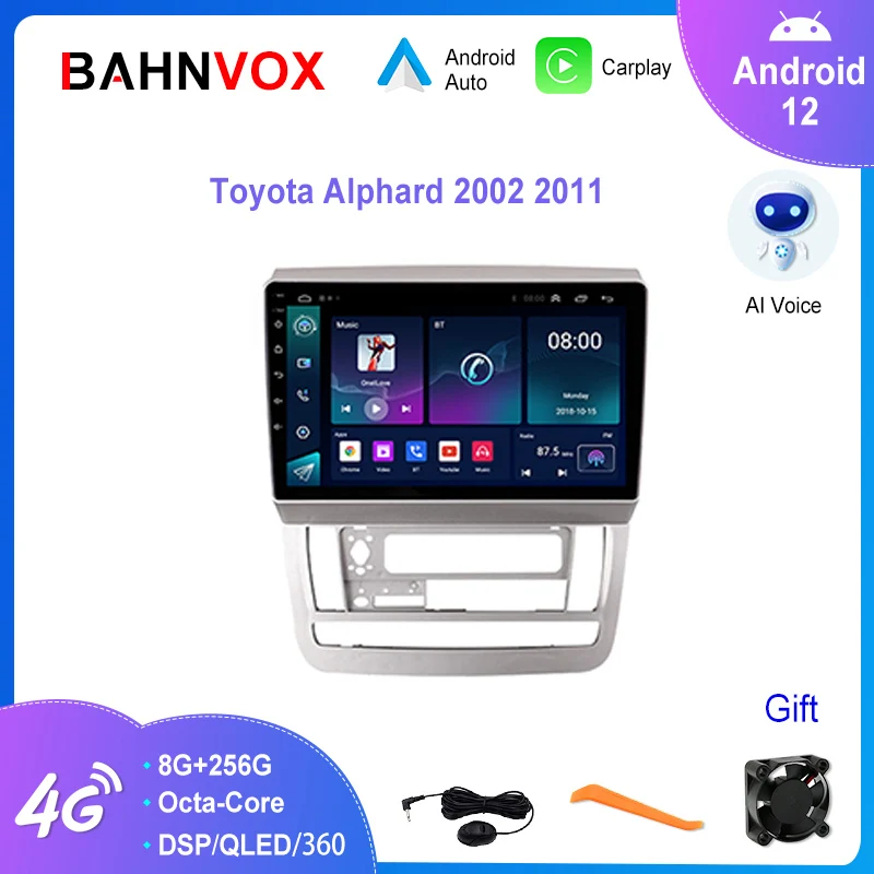 

Автомагнитола 9 дюймов, Android 12,0, для Toyota Alphard 2002 2011, стерео, мультимедийный видеоплеер, Carplay, GPS-навигация, экран, головное устройство