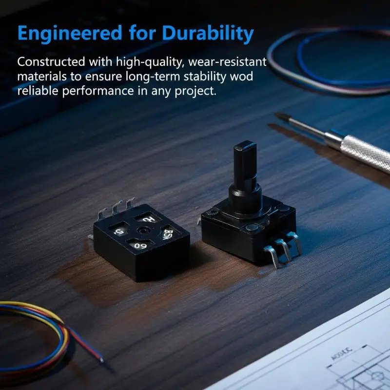 2Pcs B5K Precision Potentiometer 60 Degree 10mm Shaft 3 Pin For CNC Machines And Industrial Measurement Applications