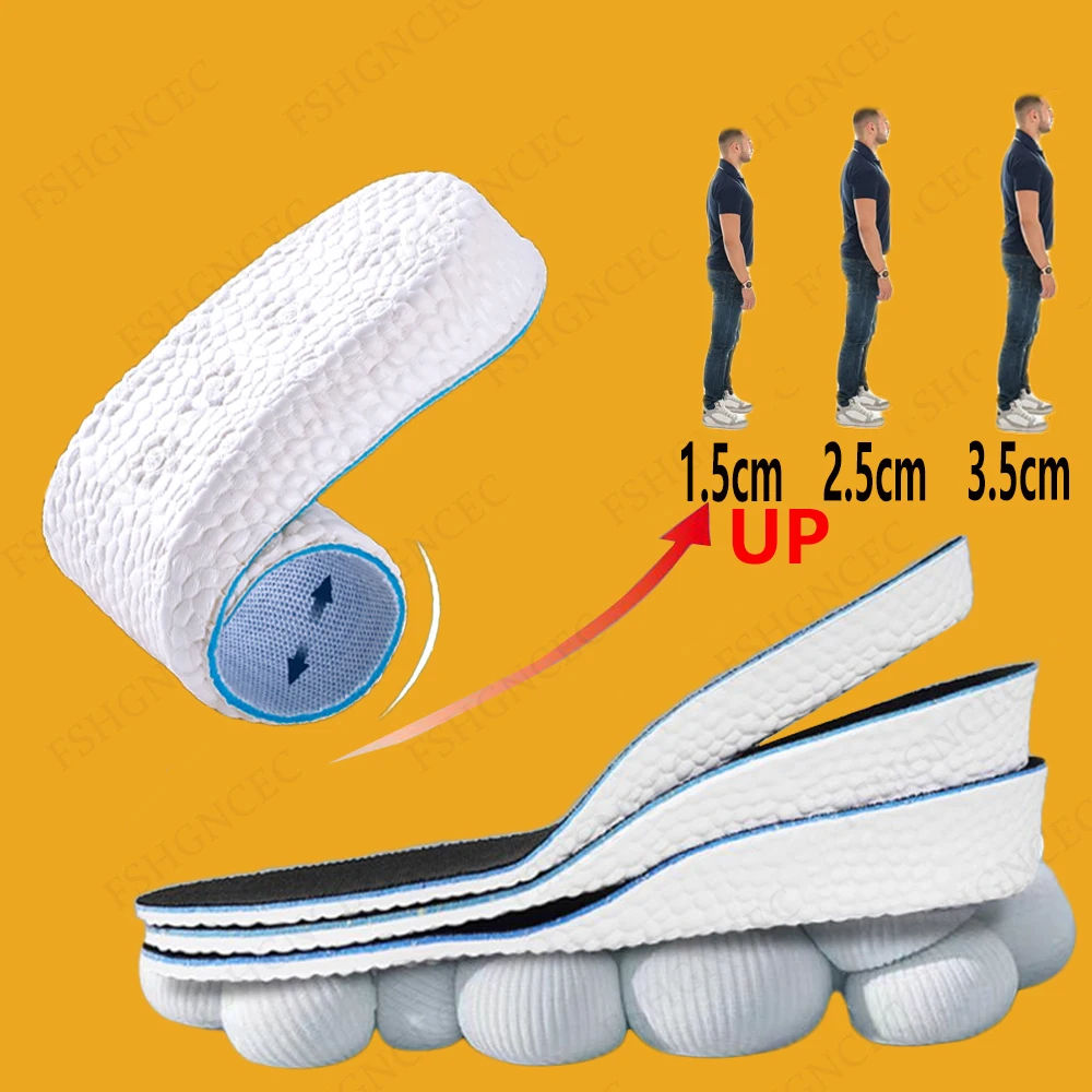 

2Pcs Invisible Height Increase Insoles for Shoes Woman Man Heel Lift Pads Breathable Shock Absorption Insole Elevator Inserts
