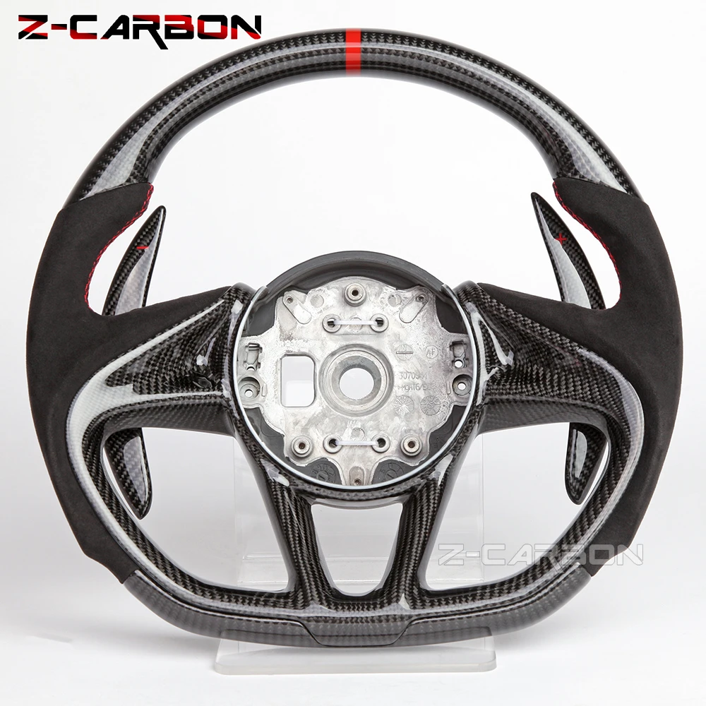 Customized Real Carbon Fiber Steering Wheel For McLaren 720S 12C 570 540C 600LT Racing LED Steering Wheel With Trim Cover