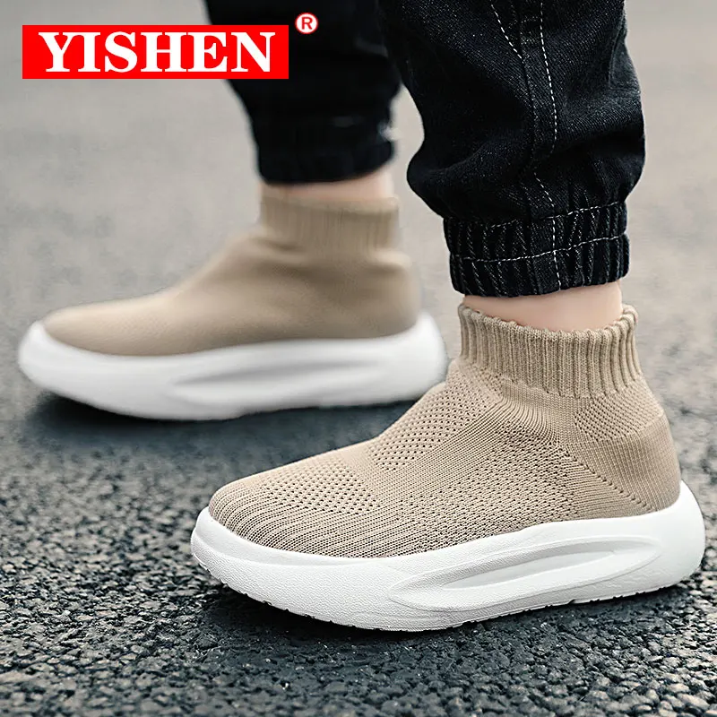 

YISHEN Kids Shoes Ankle Boots For Kids Breathable High-top Chunky Sneakers Boys Girls Platform Casual Boots Calzado Infantil