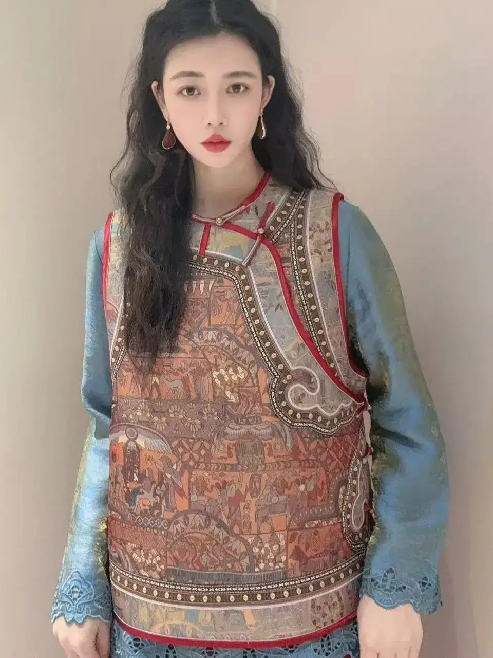 

New Handmade Chinese Sle Vest Retro Suzhou Silk Brocade Ele Aosphere September Roman Holiday Chinese Sle