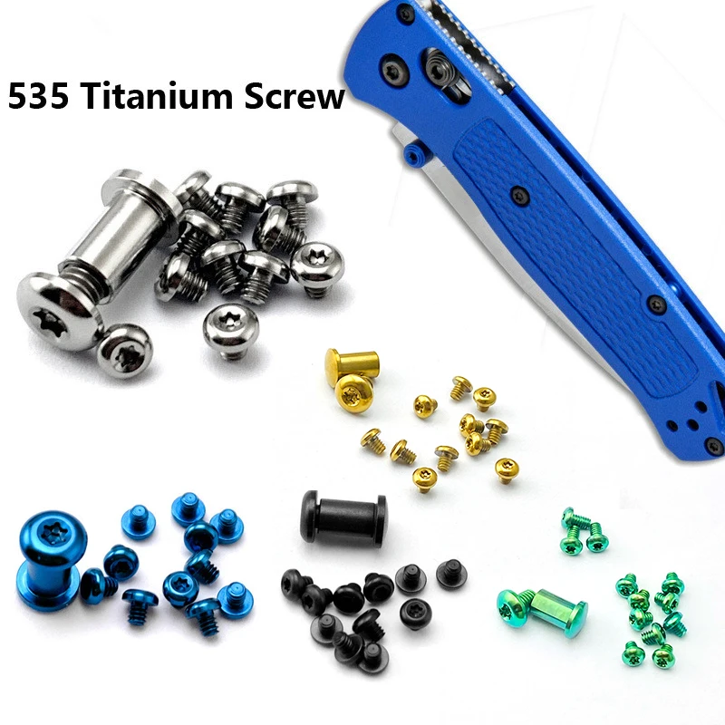 1 Sets T6 shank screws Spindle Set Folding Pocket Knife Handle Titanium Screws For Bugout 535 Replacement Tool Part Dropshipping