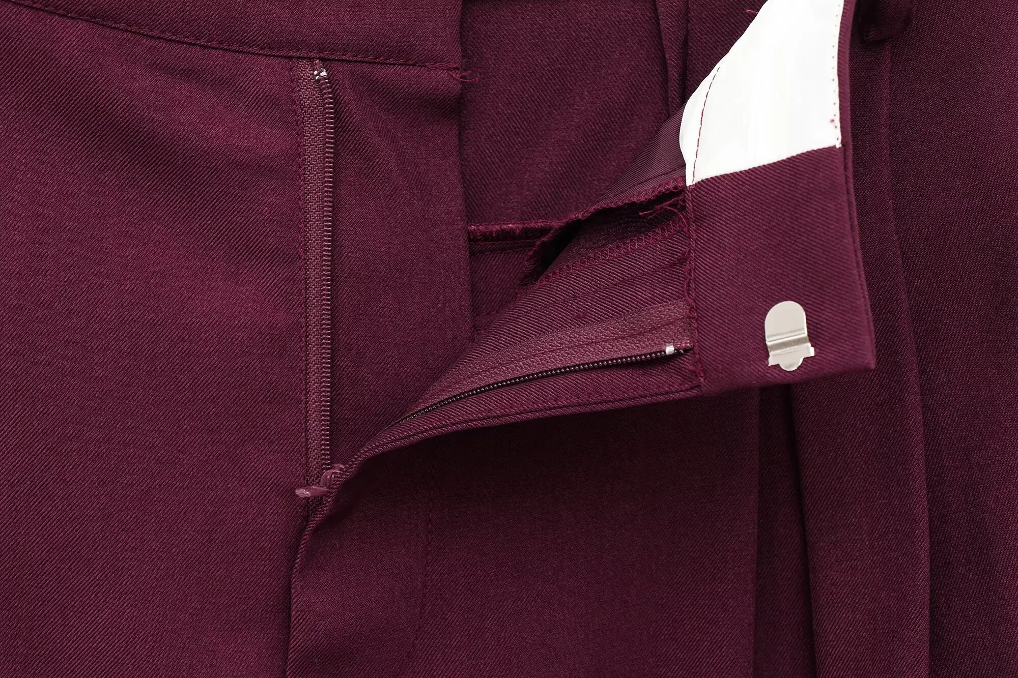 Jenny&Dave 2025 SS Minimalist Women's Suit Trousers Loose Casual Wide Leg Pants British Fashion Retro Burgundy Pants Women
