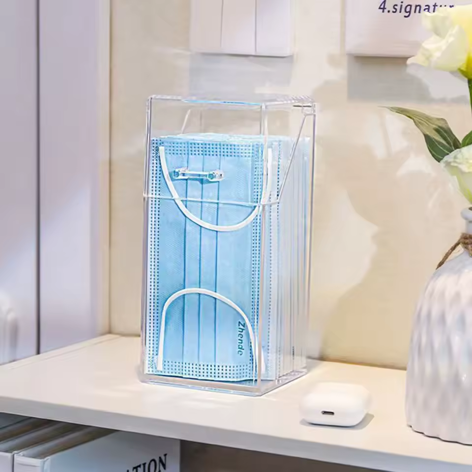 1/3PCS Transparent Mask Storage Box With Cover Dust Mouth And Nose Cover Door Desk Entrance Mask Box - AliExpress 
