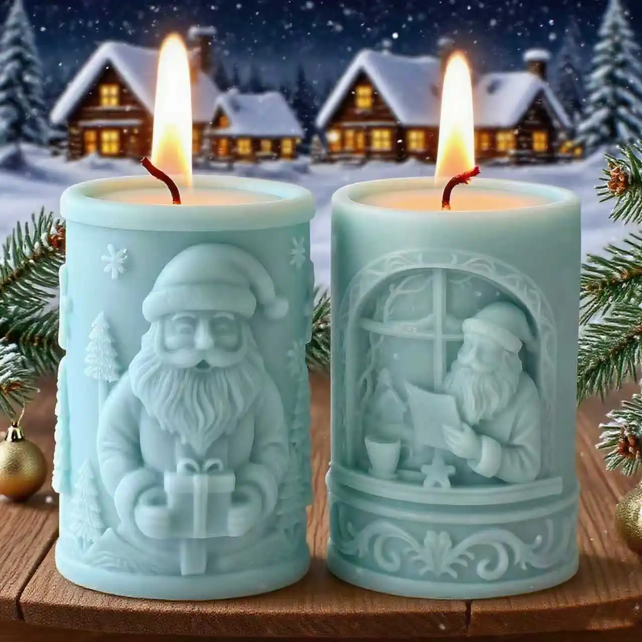 

​​Santa Claus Relief Cylinder Silicone Moldfor DIY Aromatherapy Scented Candles Christmas Gift Soap Plaster Craft Home Decor​