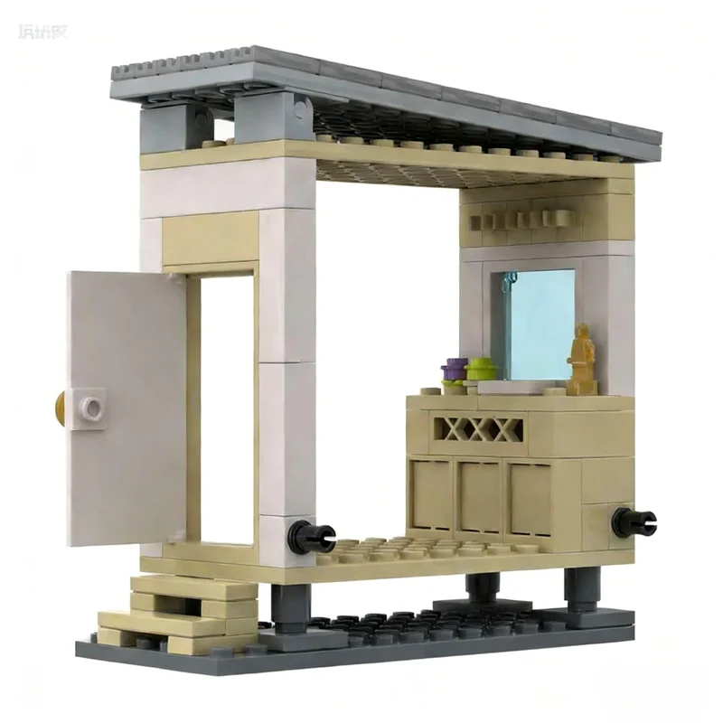 121pcs MOC Architectuur Modulair Straatbeeld Huisingang Model Bouwstenen Creatief Idee Speelgoed Kerstcadeaus Onderwijs