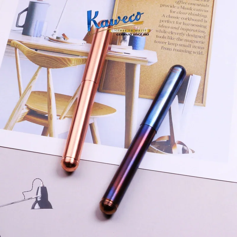 New-Kaweco Brass Pocket Fountain pen EF F M 0.38MM 0.5MM 0.7MM Nib Ink Pen with Converter for Office Business school stationery