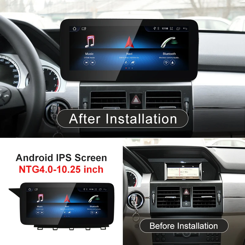 2024 New Car Multimedia Wireless Android AUTO CarPlay 10.25inch 12.3inch Screen For Mercedes Benz GLK X204 2010 2013 2015 Years