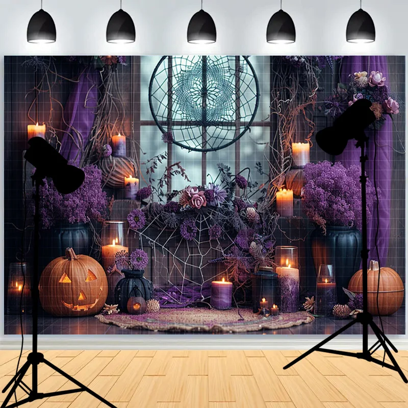 Halloween Day Shadows Photography Background Jack-o-lanterns Ghosts Wander And Spooky Tales Awaken Photo Studio Backdrops BH-25