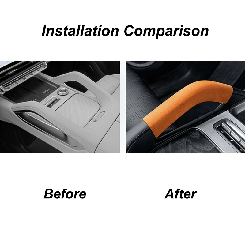 For Zeekr 8X 2026  Central Control Handle Suede Decorative Protective Sticker Hand-Sewn Interior Accessories