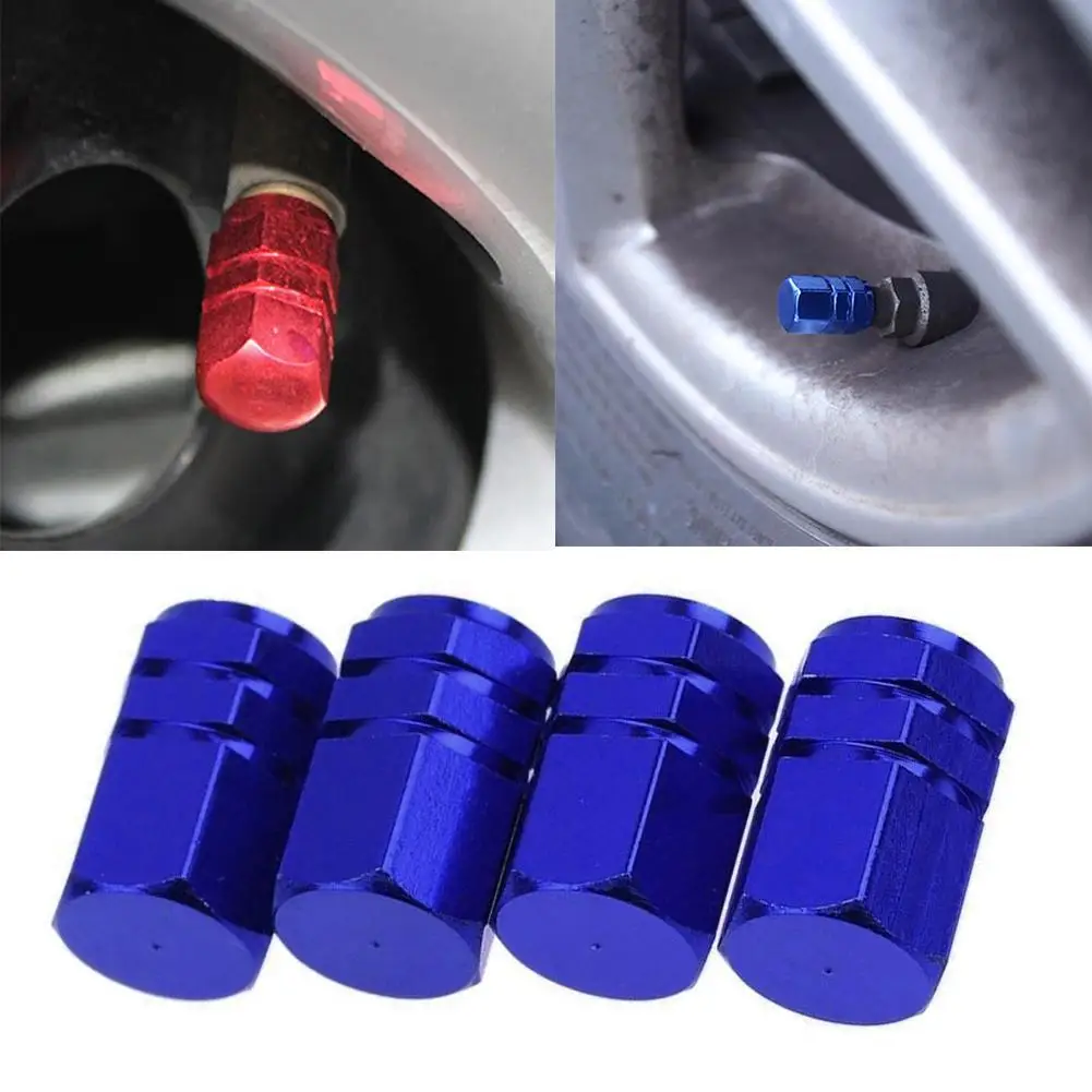 4Pcs Car Tire Valve Stems Cap Knurling Style Tire Valve Cap Aluminum Tire Wheel Stem Air Valve Cap Car Universal Accessories