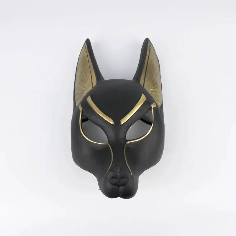 Cyepípcio anubis cosplay máscara facial pvc canis spp cabeça de lobo jacal animal masquerade adereços festa de halloween fantasia vestido bola