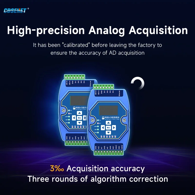 Imagem -03 - Controle de Aquisição Analógico e Digital Cdsenet Modbus Tcp Rtu i o Módulo de Rede 4di 2ai Rs485 Me31-aaax4220