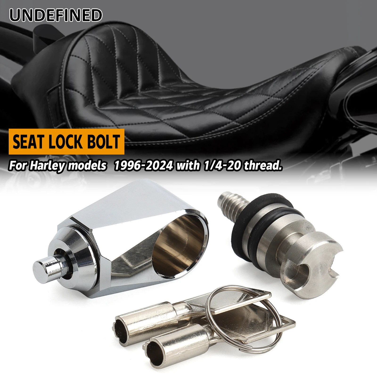 

Seat Bolt Screw Seat Lock Anti Theft 1/4-20 Thread for Harley Dyna Sportster Softail Touring Road King Electra Glide 1996-2024