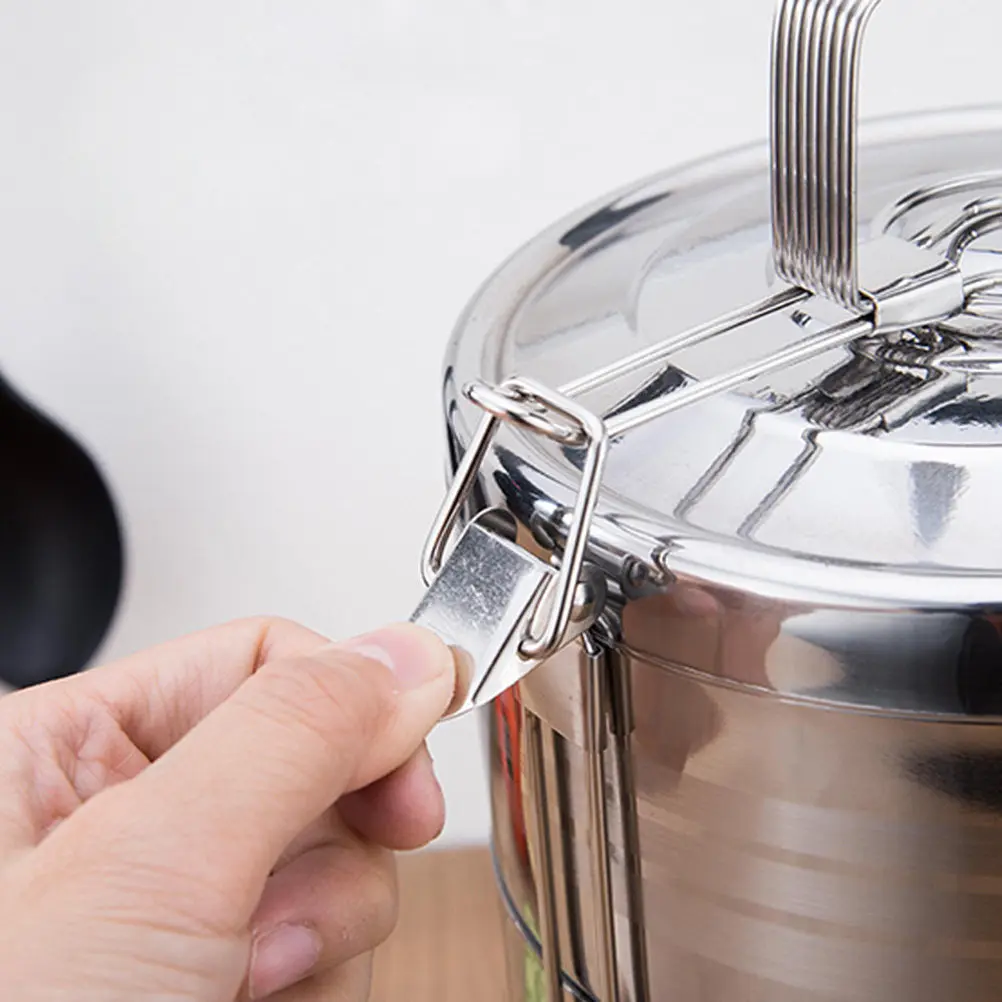 

4-Tier Thermal Insulated Lunch Box Stainless Steel Bento Container Separate Compartments Preserve Flavor Portable for Work