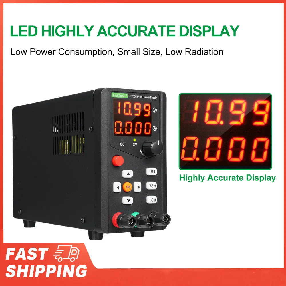 

East Tester ETP3003A DC Regulated Power Supply 90W 30V 3A Single Channel Encoder Adjustment Maintenance Storage Remote Control