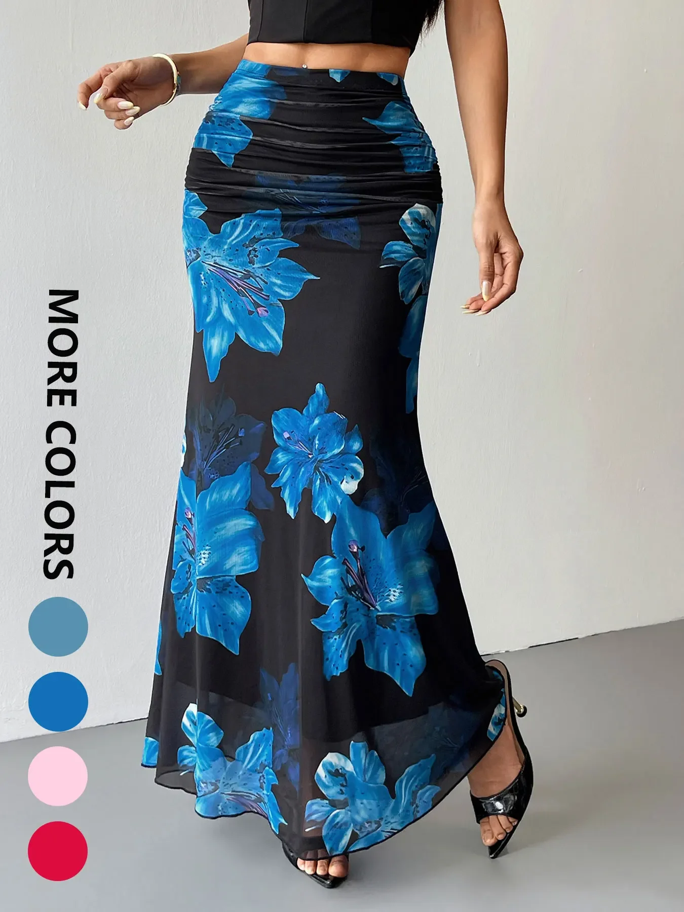 

Sexy Women's Skirt Elegant Female Casual Slim Versatile Knitted Skirt Clothing Summer New Streetwear Fashion Print Maxi Skirt