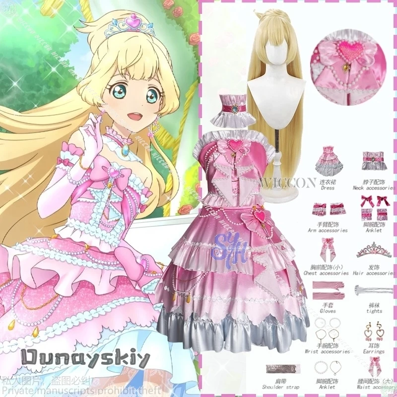 

аниме-игра Aikatsu STARS! косплей Shiratori Hime костюм {BankaiMode}розовое милое кавайное платье для торта сердце сладкая Лолита Хэллоуин