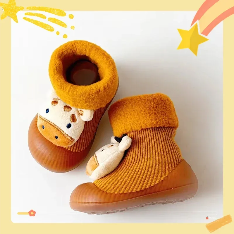 

Милые нескользящие износостойкие домашние напольные туфли, детская прогулочная обувь, осенне-зимние утолщенные детские носки с подкладкой, обувь