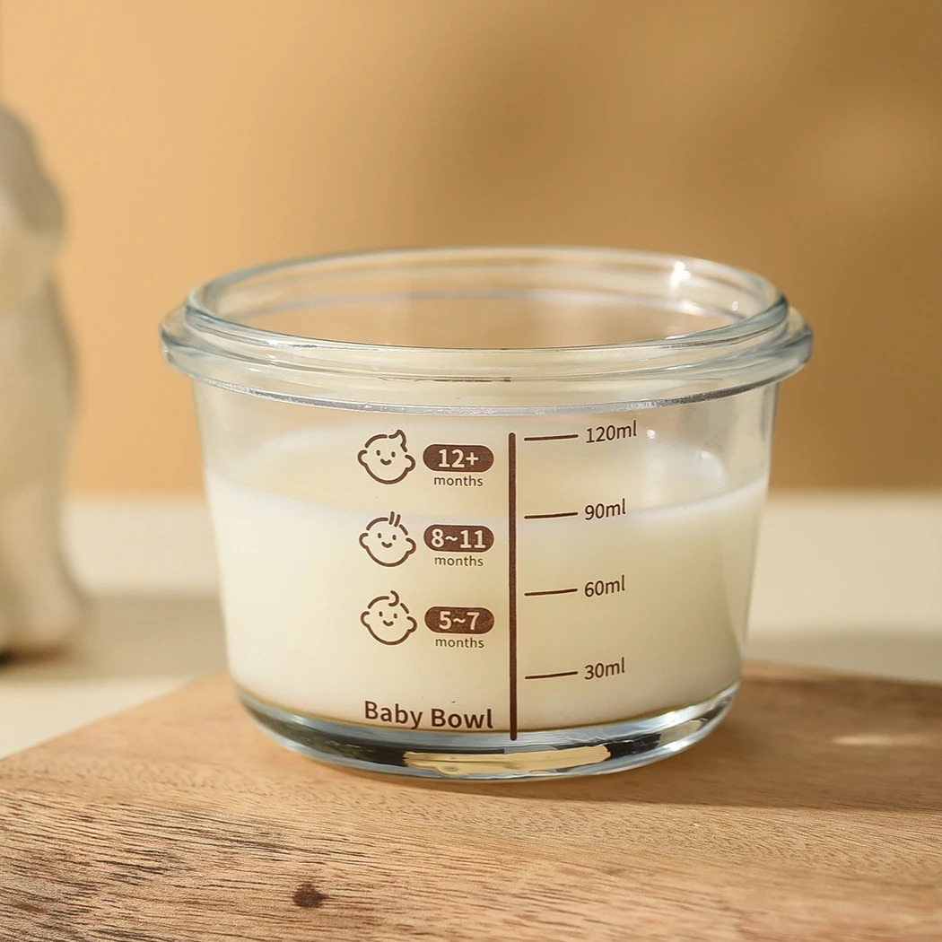 กล่องอาหารเสริมเด็กแก้วพร้อมชามแก้วขนาดเล็กพร้อมฝาปิดซิลิโคน LeakProof อาหารขนม Conatiner สดกล่อง