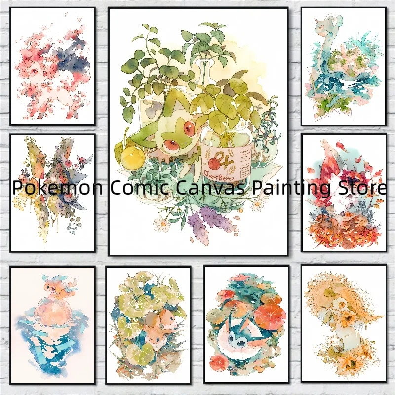 

Japan Colorful Creativity Surrounding Anime Pokemon Art Stickers and Posters Bedroom Decoration Christmas Gift for Children