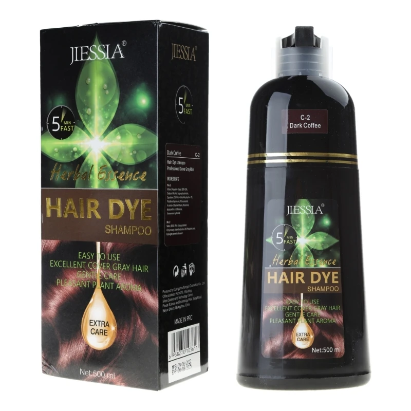 Hair Dye Shampoo Instant Hair Color Shampoo in Minutes for Women Men 500ml