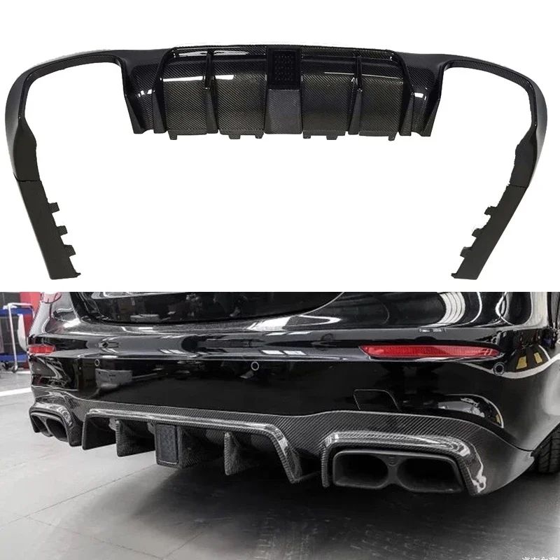 W213 E300 E450 Carbon Fiber Rear Diffuser Lip   For Mercedes Benz E-Class E43 E63 2017+