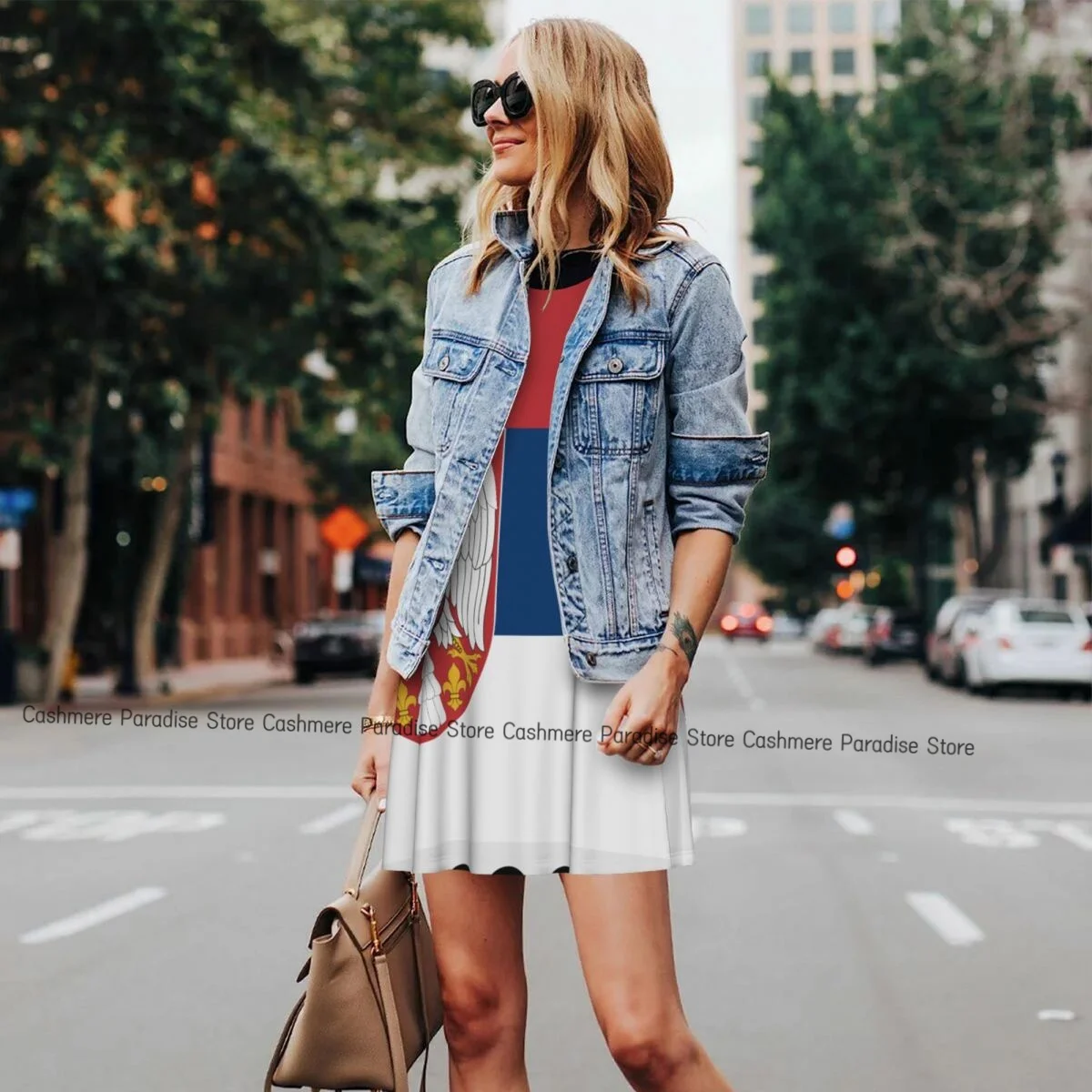 Robes d'été pour femmes, t-shirt de plage, sans manches, drapeau de la serbie, décontracté, ample, débardeur, 2025