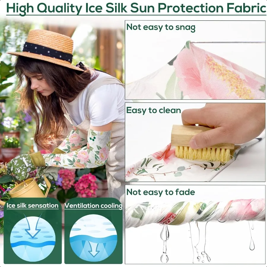 YUNVI Gardening Sleeves Farm Sun Protection Cooling Arm Sleeves to Cover Arm for Women