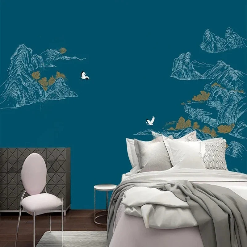 Custom Hand-Painted Abstract Mountain Landscape Wall Art Painting Background Mural Wallpaper Home Decor Wall Coverings