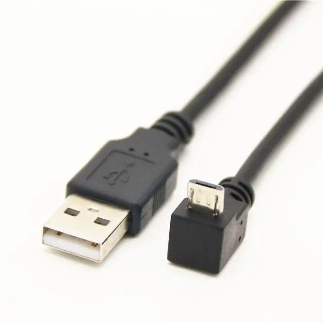 90 graus micro usb macho para usb 2.0 masculino carga de dados cabo curto para android tablet telefone, para cima para baixo ângulo microusb cabo