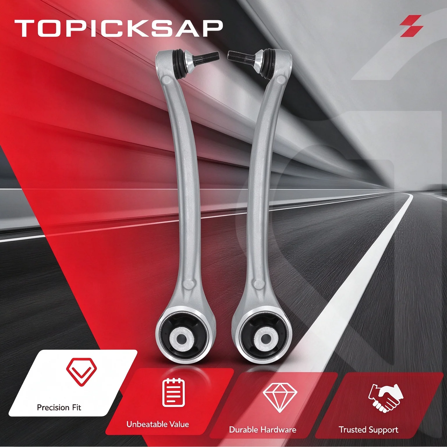 TOPICKSAP 2Pcs Front Lower Forward Control Arm Ball Joint Bushings For Tesla Model S 2012-2024 Model X 2016-2024 104157000B