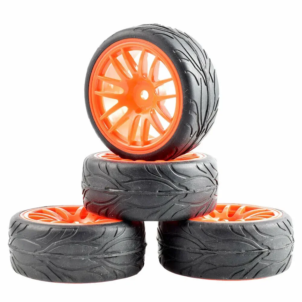 RC 9062-6084 Flame Tires & Wheel 4PCS For HSP HPI Racing 1/10 1:10 On-Road Car