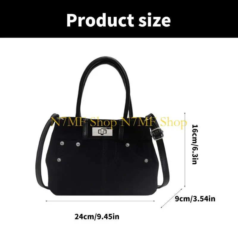 N7MF عملية PU Crossbody حقيبة الكتف واسعة حقيبة يد للاستخدام اليومي